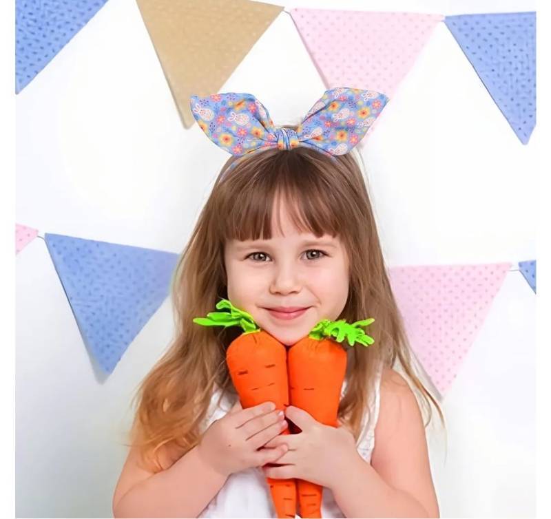 lot 27527 image: Easter Headbands for Women Spring Bows Headbands Cute Rabbit Bunny Ear Egg Chick Flowers Design Knoted Hairbands Easter Hair Accessories (Bunny Flowers, 1 Count (Pack of 1)) - Retail $6