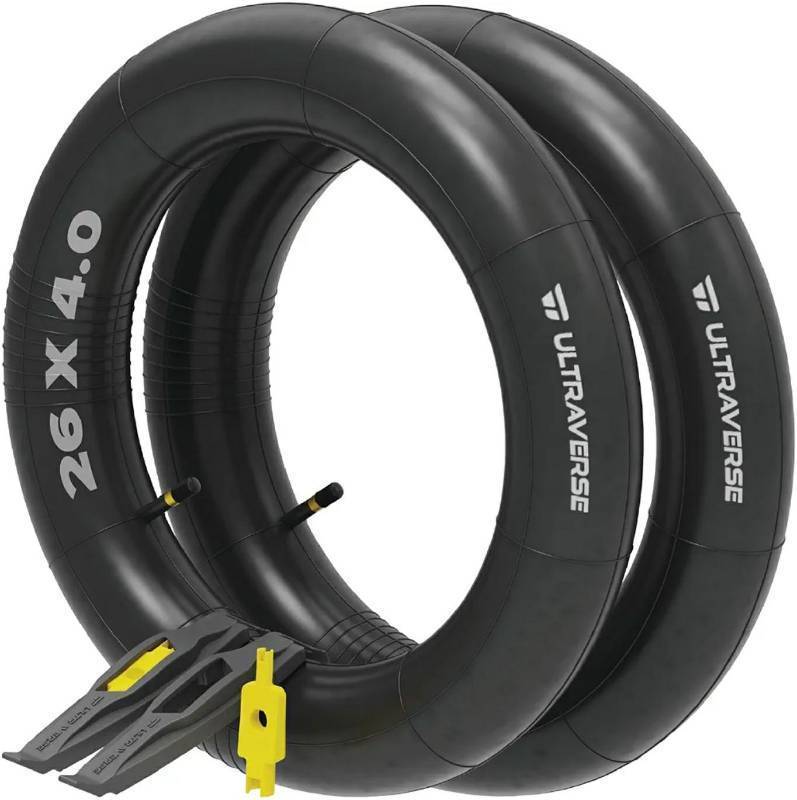 lot 46609 image: Ultraverse 24x6.0, Inner Tube Set with Schrader Valve - Ideal for Mountain Bikes & E-Bikes with Fat Tires - Durable & Reliable 1 Pack with Tire Levers