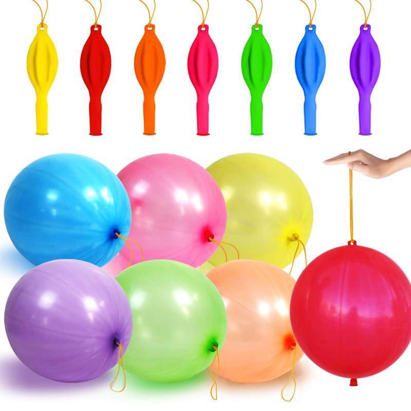 lot 18052 image: 25Pcs Punch Balloons, Thickened Neon Punching Balloon Heavy Duty Party Favors for Kids with Rubber Band Handle, Bouncy Balls for Birthday Weddings Goodie Bag Stuffer Supply - Retail $9