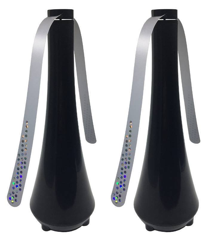 lot 28363 image: Fly Swatter for OutsideInside Meal, Picnic, Barbeque, Events - Battery Operated Food Spinning Fan (Black Color, 2pcs) - Retail $26