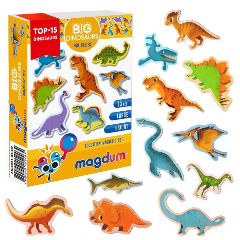 lot 38555 image: Dinosaur Magnets - Fridge Magnet for Kids -15 Large Fridge Magnets for Toddlers -Refrigerator Magnet for Children - Baby Magnetic Animal - Toddler Toys Magnetic Baby Toys - Retail $14
