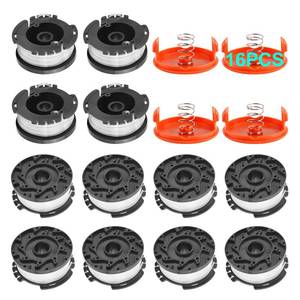 lot 1595 image: VIABRICO 16 Pack AF-100 Replacement Spool Line for BlackDecker - 0.065 Weed Eater String Trimmer Line Spool, 30ft Autofeed Weed Wacker Spool Refill for BlackDecker(12 Spool,4 Cap,4 Spring) - Retail $13