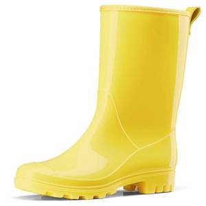 lot 1606 image: HISEA Womens Mid Calf Rain Boots, Waterproof Garden Shoes Glossy Rubber PVC Rainboots with Wide Toe Box, Lightweight Outdoor Mud Boots for Gardening Farm Dog Walking Yard Chores - Retail $26