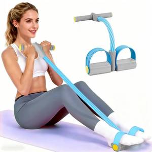 lot 1617 image: Pedal Resistance Bands with Handles, Durable 6-Tubes Multifunction Resistance Band, Natural Rubber Foot Pedal Resistance Bands, Fitness Resistance Bands for Abdomen, Waist, Arm, Leg, Pilates (Blue) - Retail $10