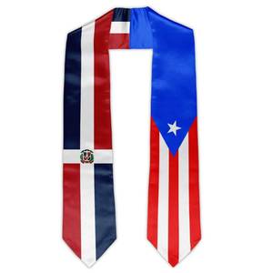 lot 1625 image: Puerto Rico Dominican Republic Mixed Flag Graduation Stole,Flag Graduation Sash for Graduate, Graduation Gift 72 Long - Retail $14
