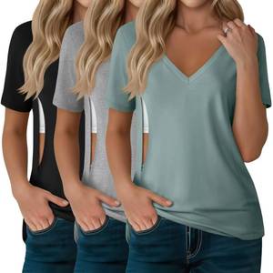 lot 1633 image: Sweetyweee 3 Pack Womens Nursing Tops Hidden Zipper, 3-Color Set, Medium - Retail $38