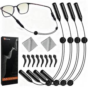 lot 1637 image: Yeahxing Sport Glasses Strap - 4 Pack 16Inch Eye Glasses String Straps with Retainer Ear Cushion, Eyewear Retainer, No Tail Anti Slip Sunglasses String Eyeglass Strap for Men Women - Retail $8