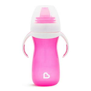 lot 1643 image: Gentle Transition Sippy Cup with Removable Handles, 10 oz, Pink - Retail $16