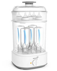 lot 1645 image: GROWNSY Electric Baby Bottle Sterilizer with 8-Minute Fast Sterilization - Retail $50