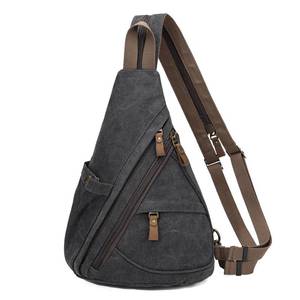 lot 1658 image: KouLi Buir Canvas Sling Bag - Small Crossbody Backpack Shoulder Casual Daypack Rucksack for Men Women - Retail $21