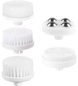 lot 1660 image: Face Scrubber  Facial Cleansing Brush Exfoliator Skin Care Beauty Products Powered Electric Wash Exfoliating Skincare Women Spin Cleanser Tools Cleaning Scrub Washer Self Care (Extra Heads 5) - Retail $9