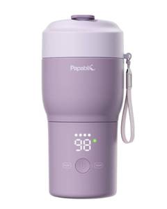 lot 1662 image: Papablic Portable Bottle Warmer Pro for Travel �� Fast Heating, Built-in Sterilizer, 30W Fast Charge, 5-Temp Control, Easy-Clean Wide Mouth, Baby Milk Warmer for Breastmilk & Formula, Lilac Purple - Retail $76