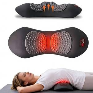 lot 1674 image: 3 in 1 Electric Massage Lumbar Pillow, Equipped with Heating, Vibration, and Traction Functions Spine Triple Fusion Back Massager, Back Massager for Pain Relief deep Tissue - Retail $30