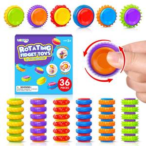 lot 1675 image: LESONG Fidget Sensory Toys for Kids 36 Pack Textured Finger Spinners - Calming Toys Bulk for Autism - Desk Fidgets for Classroom Prizes Party Favors - Retail $529