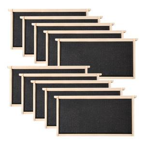 lot 1688 image: POLLIBEE Deep Brood Bee Frames and Wax Foundations,10 Pack Honey Beehive Frames with Beeswax Coated Food Grade Foundation Sheets, 9-18-Inch (Black) - Retail $33