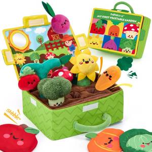 lot 1693 image: hahaland Baby Toys 6-12 Months - Fruits Vegetables Garden Plant Farm Plush - Retail $34
