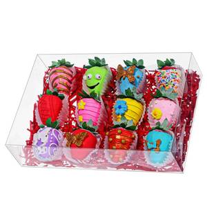lot 1697 image: RomanticBaking 5PCS 10x7x2 inches Clear Bakery Boxes for Strawberry,Cookies, Macaron,Gift Treat Boxes for Party Favors - Retail $14