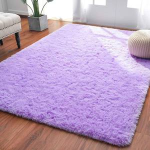 lot 1719 image: Softlife Light Purple Area Rug for Bedroom, Fluffy Shag Plush Rugs for Living Room Girls, Shaggy Throw Soft Fuzzy Small Kids Carpet for Dorm Bedside Ultra Cozy Non-Slip Indoor Decor, 4x5.3 Feet - Retail $27