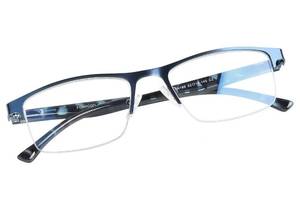 lot 1744 image: FONHCOO Reading Glasses for Women Men, Blue Light Blocking Reading Glasses Metal Half Frame Computer Readers (Blue 2.0) - Retail $10