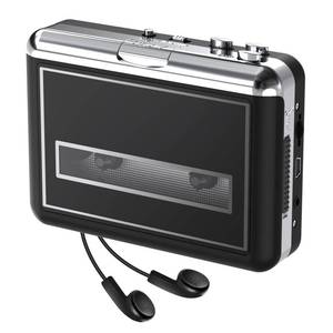 lot 1765 image: Cassette Player - Compact Tape Player Portable Recorder with Earphone-Convert Audio Music Cassette to MP3 Digital, Compatible with LaptopPCMAC- for Entertainment, Travel, Light Sports(Black) - Retail $20