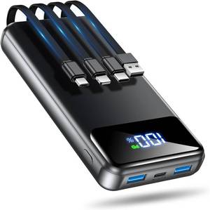 lot 1769 image: OHOVIV Portable Charger Power Bank 50000mAh,4 Built-in Cables Battery Pack - Retail $31