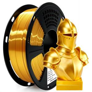 lot 1777 image: Geeetech Silk PLA Filament 1.75mm for 3D Printer, Metal-Like Shiny Consumables 1kg (2.2lbs) 1 Spool, Dimensional Accuracy - 0.02 mm, Metallic Gold Silk Filament - Retail $18