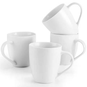 lot 1779 image: Mfacoy White Coffee Mugs Set of 4, 16 Ounce Mug with Handles, Ceramic Coffee Cups, Porcelain Mugs Sets, Large Coffee Mugs for Coffee, Tea, Hot Cocoa, Milk, Microwave and Dishwasher Safe - Retail $17