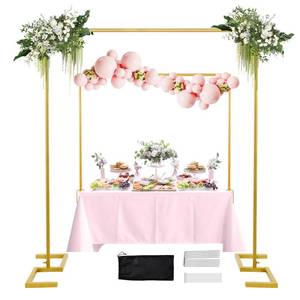 lot 1785 image: Wellsign 8.2FT Square Arch Backdrop Stand, Metal Wedding Balloon Arch Stand - Retail $37