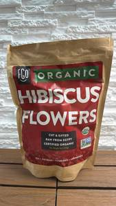 lot 120 image: FGO Organic Hibiscus Flowers Cut & Sifted 16oz 453g