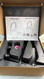 lot 130 image: Luoguliang Wall Mounted Kitchen Faucet with Spring Spout (Matte Black)