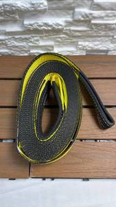 lot 168 image: JCHL Heavy Duty 2 x 20�� Recovery Strap - Yellow & Black with White Stitching