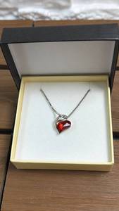 lot 180 image: SaiBOT Infinity Love Heart Pendant Necklace Plated Silver-Tone