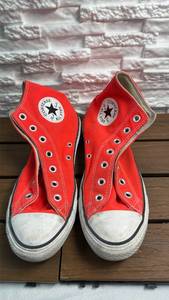 lot 218 image: Converse All Star High Top RedOrange Canvas Shoes Pair