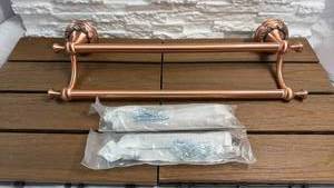 lot 287 image: Extendable Copper Double-Bar Towel Rod.