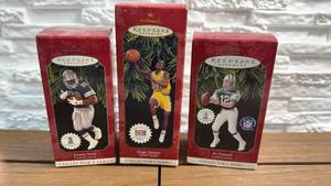 lot 291 image: Hallmark Keepsake Ornament Collectors Series 3-Piece Lot Sports Legends