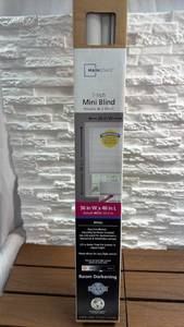 lot 308 image: Mainstays 1-Inch Mini Blind 36 in W x 48 in L White Cordless Lift