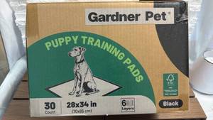 lot 320 image: Gardner Pet Puppy Training Pads 28x34 in Black 30 Count 6 Layers