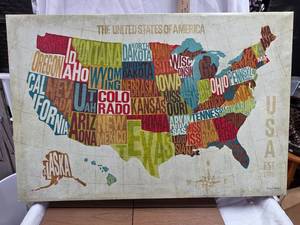 lot 333 image: Large canvas U.S. wall decor