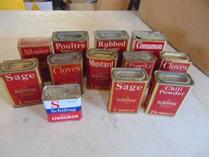 lot 3220 image: Vintage spice tins