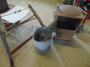 lot 3265 image: Saw, bucket and warmer