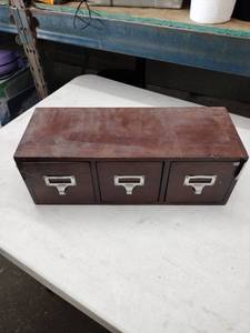 lot 24854 image: Mahogany Wooden Desktop Drawer Organizer