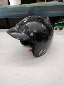 lot 24859 image: THH T-380 METALLIC BLACK STREET OPEN FACE HELMET - XL