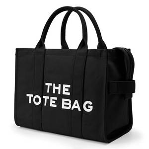 lot 24877 image: The Tote Bags for Women Crossbody Canvas Tote Bag Zipper Canvas Tote Bag for Office, Travel and Shopping (Black)