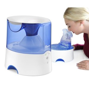 lot 24882 image: Crane Steam Inhaler & Warm Mist Humidifier  0.5 Gallon  Humidifier FSA Eligible  Blue & White  Ideal Humidifiers for Bedroom  Sinus Inhaler  Vaporizer HSA  Vaporizer For Congestion