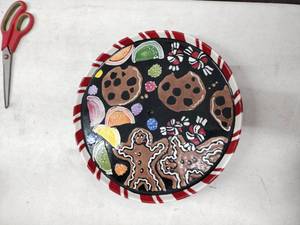 lot 24883 image: Nicole Engblom Hand Painted Ceramic Serving Tray