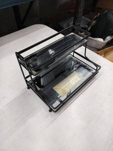 lot 24891 image: Home Details 2-tier vanity tower with Mirrored Shelves