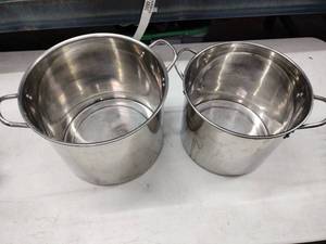 lot 24951 image: Set of 2 Stainless Steel Stock Pots