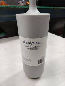 lot 24964 image: Simply Clean brand toilet bowl brush and holder set