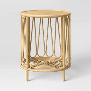 lot 24977 image: Rattan Bedside Kids Table Natural - Pillowfort