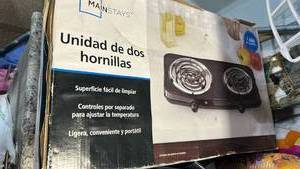 lot 6983 image: Double Burner Electric Cooktop with Coil Elements and Temperature Control